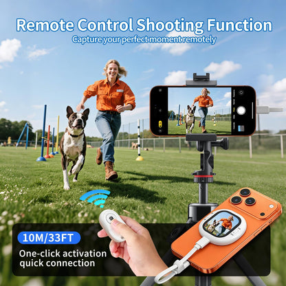 Mini Magnetic Vlog Selfie Monitor Screen Iphone with Remote, Compact Portable Back Camera Monitor Iphone with Screen Mirroring, HD AMOLED Phone Monitor Screen for Tiktok/Youtube (Only for Ios)