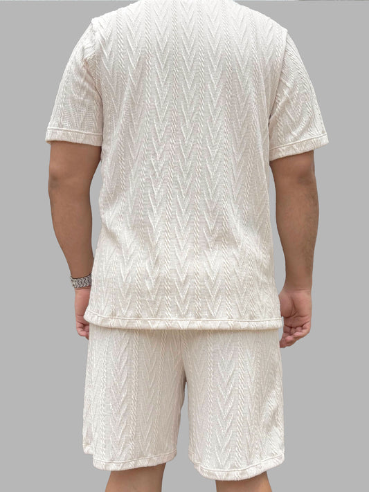 Conjunto en Relieve Trenzado Crema