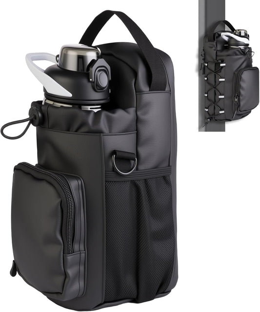 Magnetic Gym Bag for Men and Women,Water Bottle Bag with Phone Pockets & Shoulder Strap,Powerful Magnet Gym Pouch,Magnetic Bag for Sports,Work(Black)