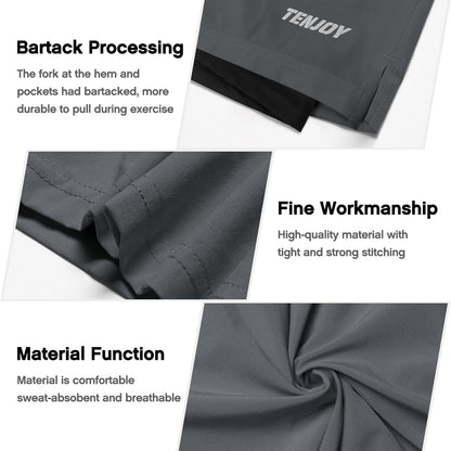 Men'S 2 in 1 Running Shorts 5 in or 7 in Quick Dry Gym Athletic Workout Shorts for Men with Phone Pockets