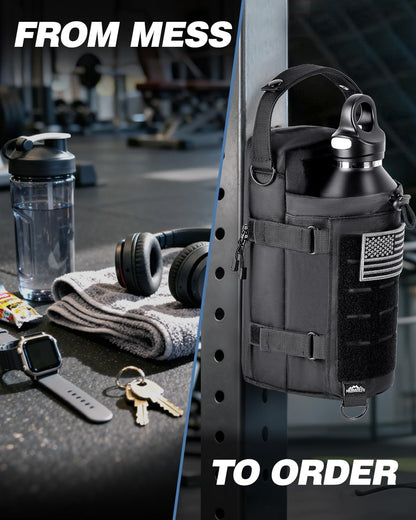 Magnetic Gym Bag for Men - Water Bottle Carrier Holder Bag | Shoulder Strap, 4 Built-In Magnets Gym Gifts for Men